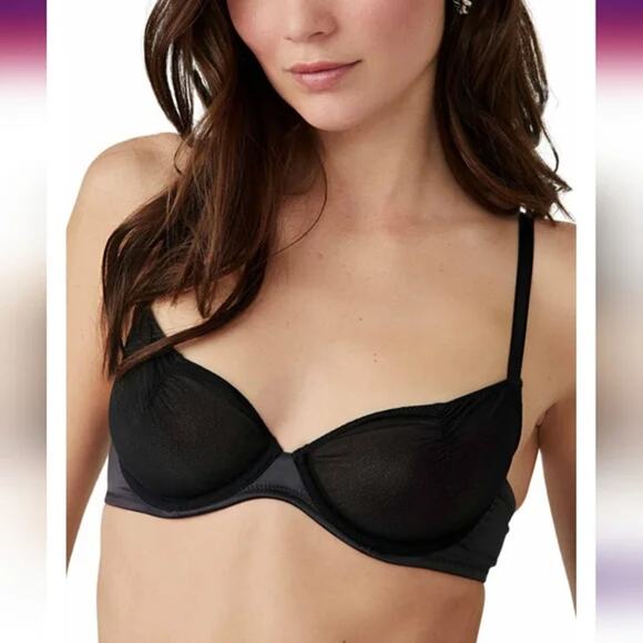 NWT Free People Black Heartthrob Underwire Bra - L - Picture 1 of 13